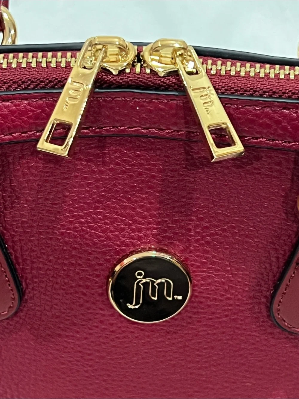 Jessica Moore Berry Red Pebbled Faux Leather Venture Satchel